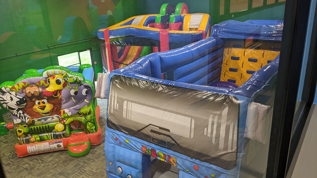 Bouncyland is a Family Activity Entertainment Center For Kids & Children in Muncie, Indiana! Features 15 bounce houses, toddler zone play area, arcade, birthday party hosting, My Plushy Pals where you can create your own stuffed animal, and concessions & dining! There's so many fun things for kids & children to do at Bouncyland in Muncie!