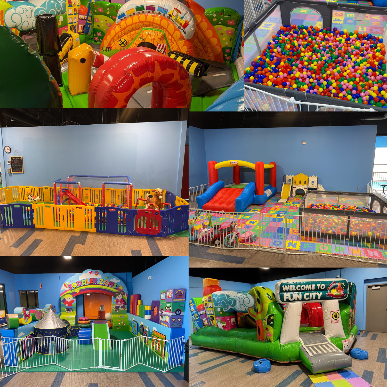 Bouncyland is a Family Activity Entertainment Center For Kids & Children in Muncie, Indiana! Features 15 bounce houses, toddler zone play area, arcade, birthday party hosting, My Plushy Pals where you can create your own stuffed animal, and concessions & dining! There's so many fun things for kids & children to do at Bouncyland in Muncie!
